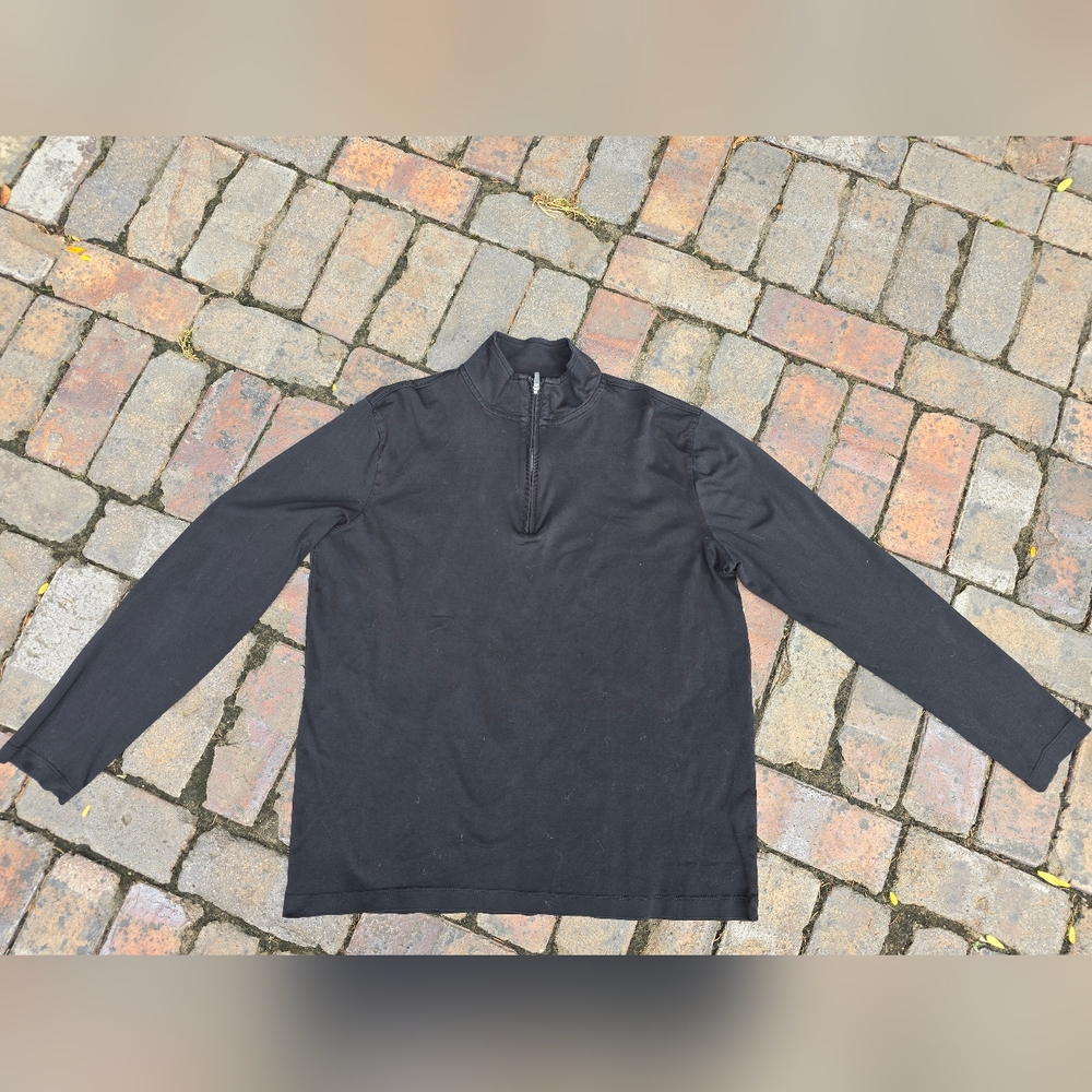 Banana Republic Men's Black Quarter Zip. Size Lg EUC BTC